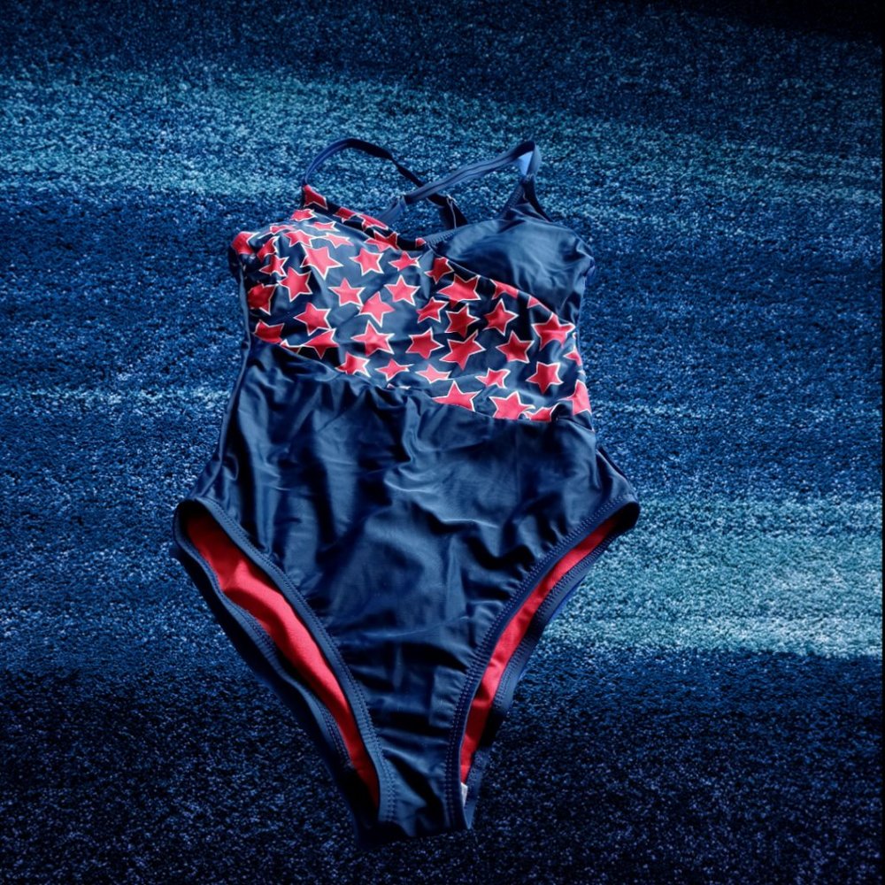 PEYTON & PARKER STARRY ONE PIECE SWIMSUIT SIZE XS